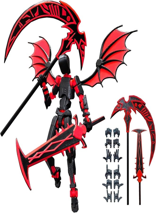 VALUEVIBES 13 Action Figure (Assembly Completed), Multi-Jointed Movable 3D Printed Toys Action Figures, 13 Set Toy, for Collectors Desktop Decorations, Action Figures for Boys Age 8-12 (Red)